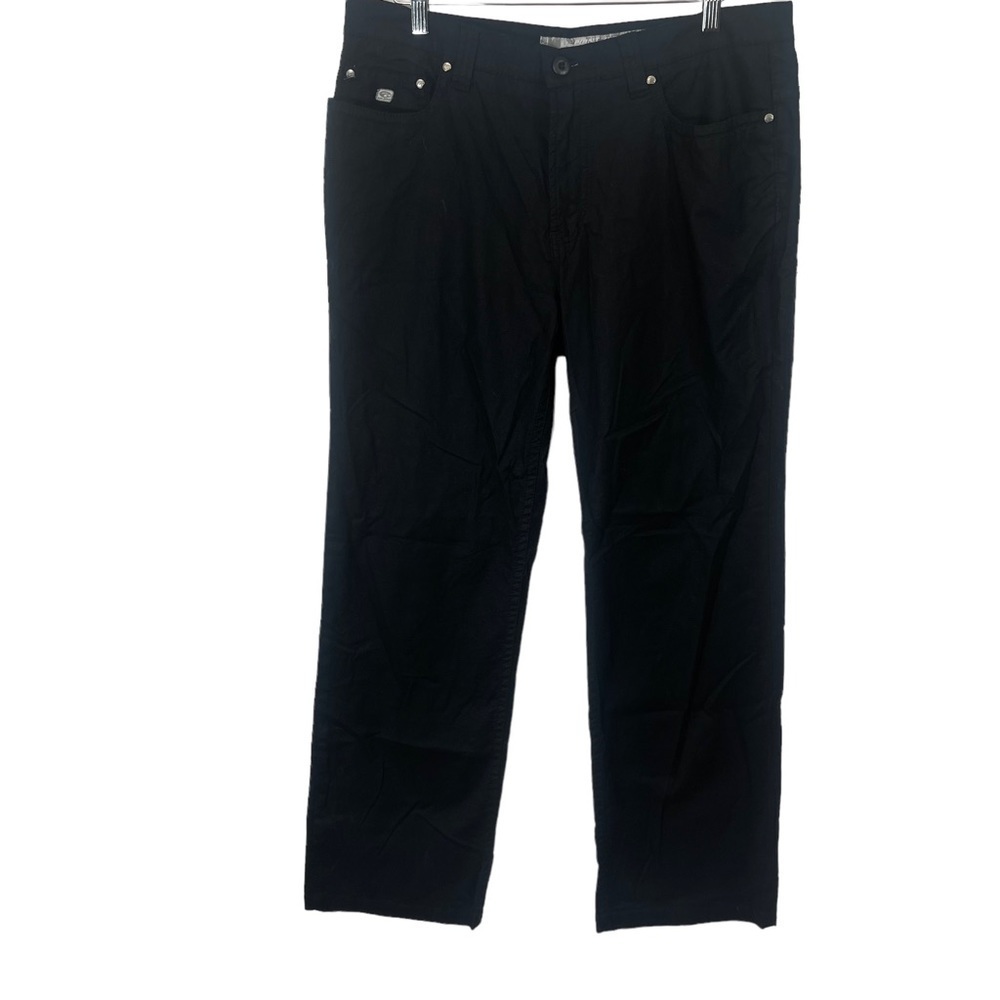 Point Zero Men’s Black Cotton Linen 5 Pocket Straight Leg Chinos Pants